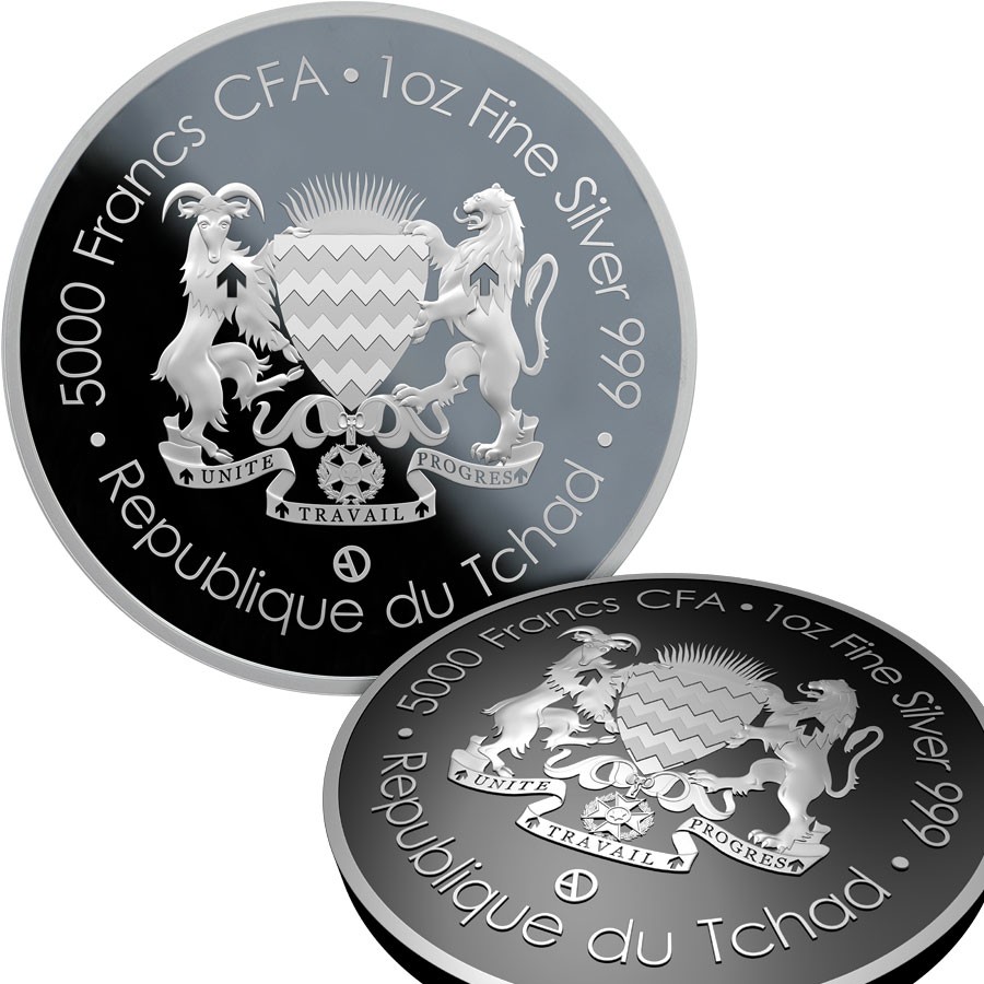 Republic of Chad OUTBREAK COVID-19 series CORONAVIRUS Silver coin 5000 Francs 3D Virus Effect 2020 Black Proof Gold plated Pinnacle Relief 1 oz